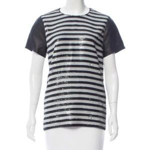 Rachel Zoe Nichols Top with Leather Sveeves